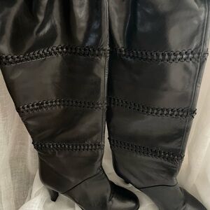 Coach Black Jae Leather Soft Slouch  Boots